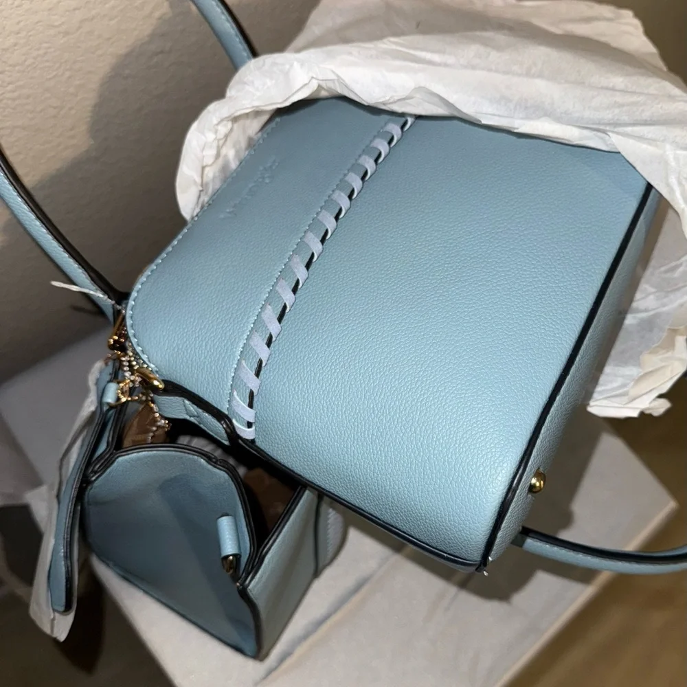 Wrangler Dusty Blue 3-in-1 Satchel Tote Purse w/ Crossbody Bag & Wristlet Wallet